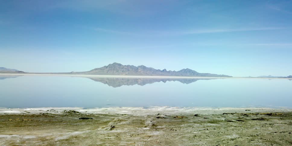 Passing by a lake with very calm water