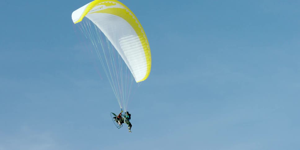 Someone paramotoring