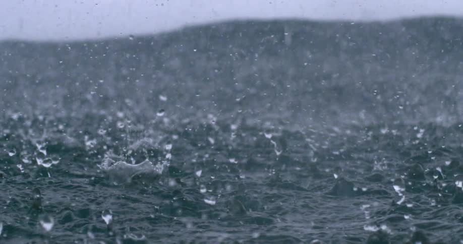 Raining in a body of water