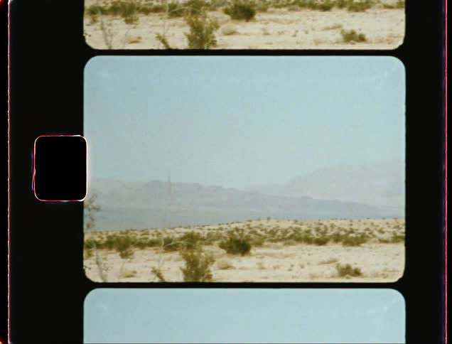A wide open outdoor desert landscape is filled with sand and sparse vegetation