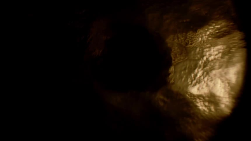 Light turns on shining through glass with bubble then turns off