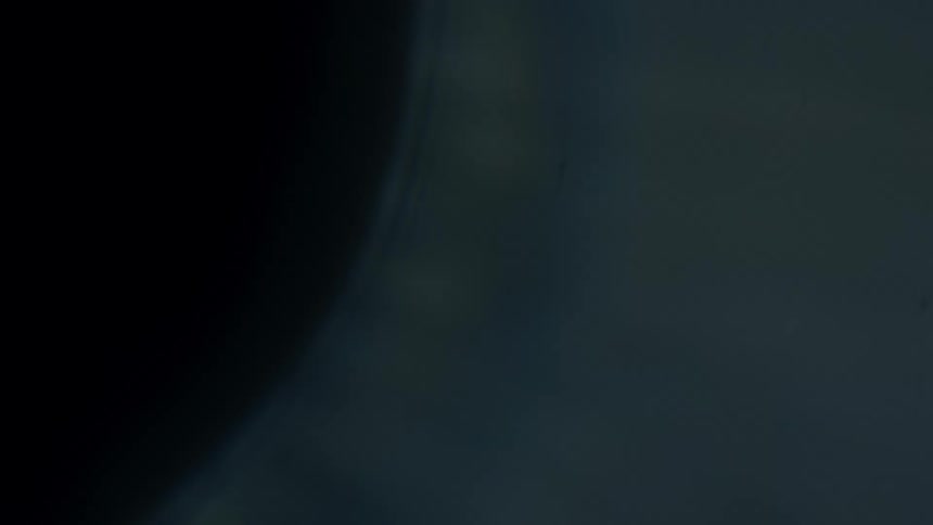 A blurry white object transitioning to darkness