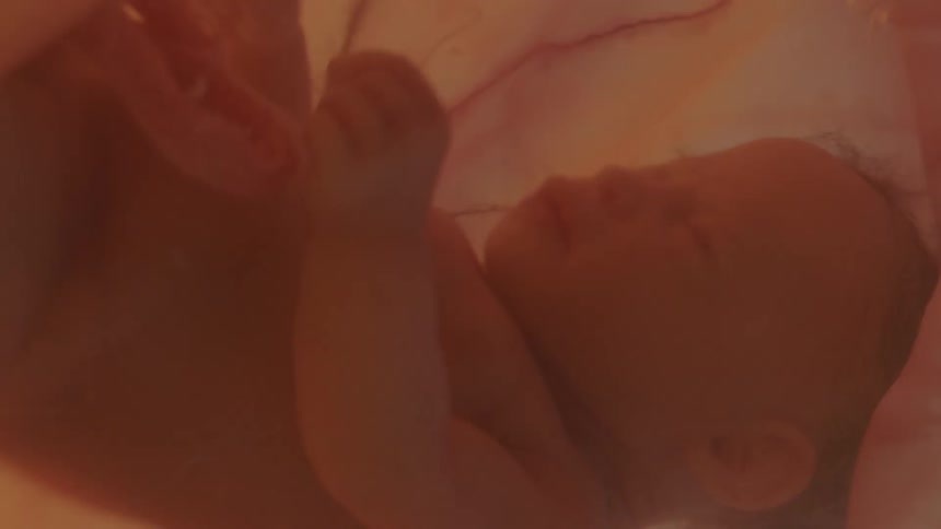 Close up of unborn baby in the womb