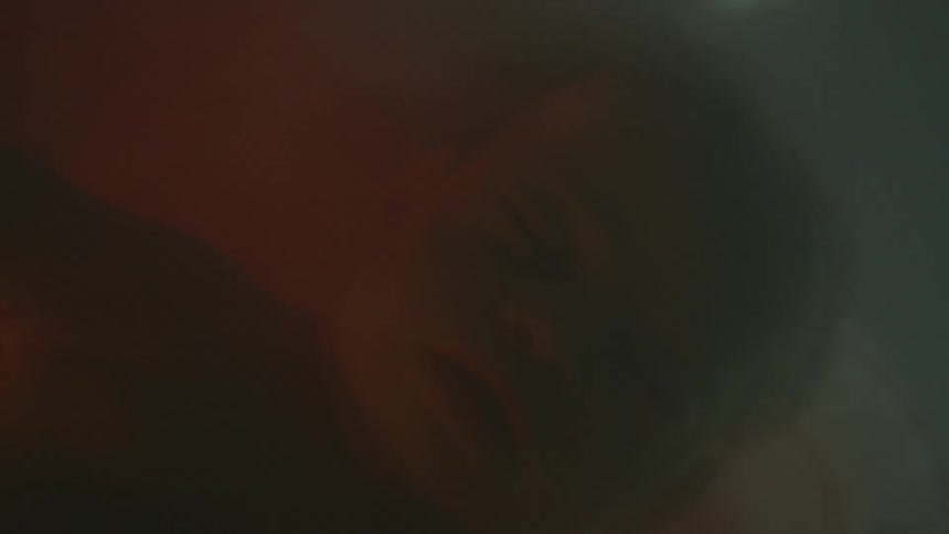Unborn babys face in the womb