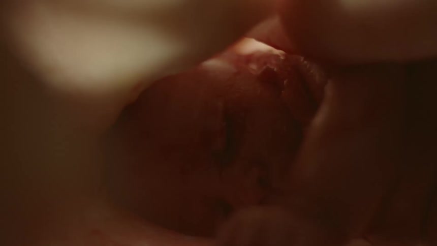 Unborn human baby resting inside the placenta in the womb