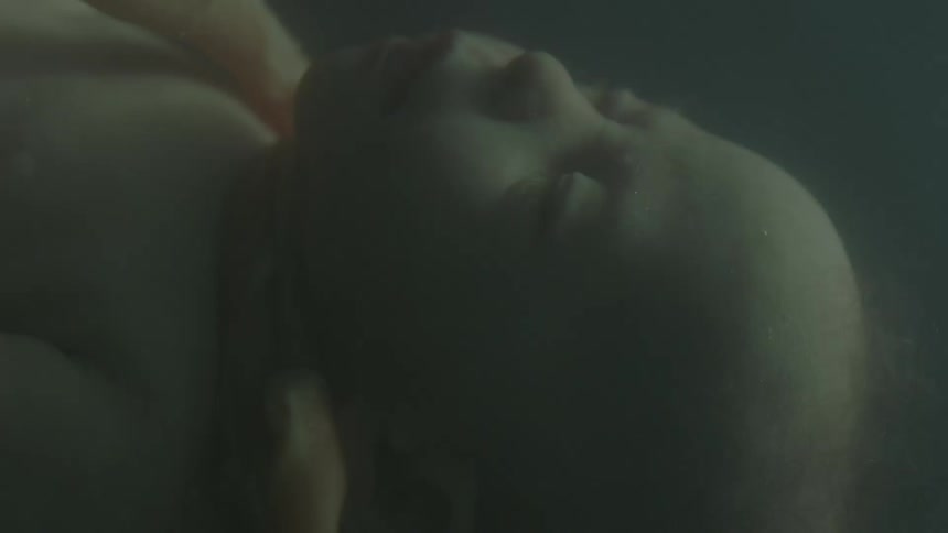 A fetus floating in utero
