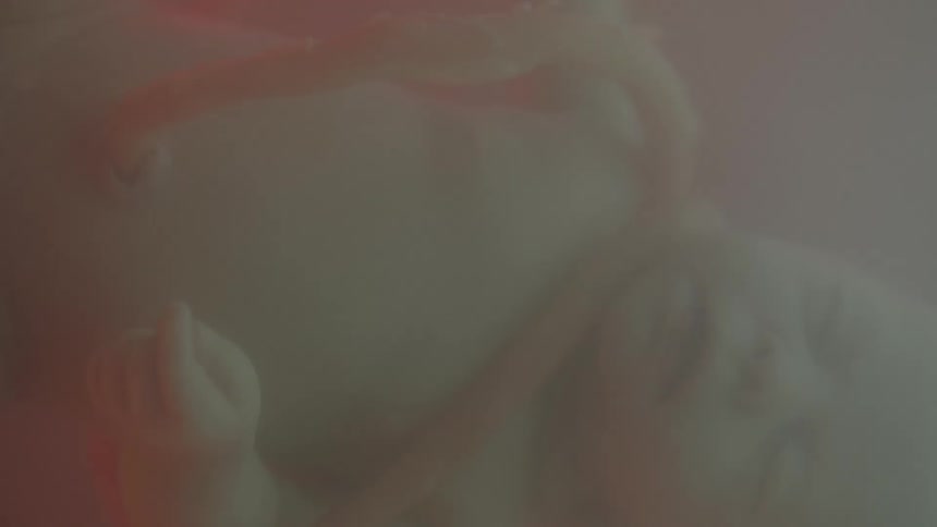 An infant is shown in a mothers womb