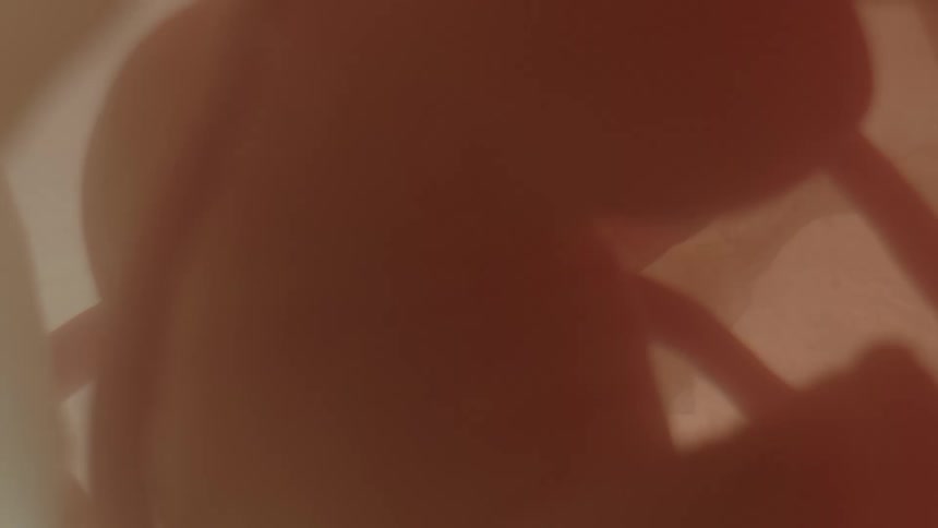 A fetus and umbilical cord floating in utero