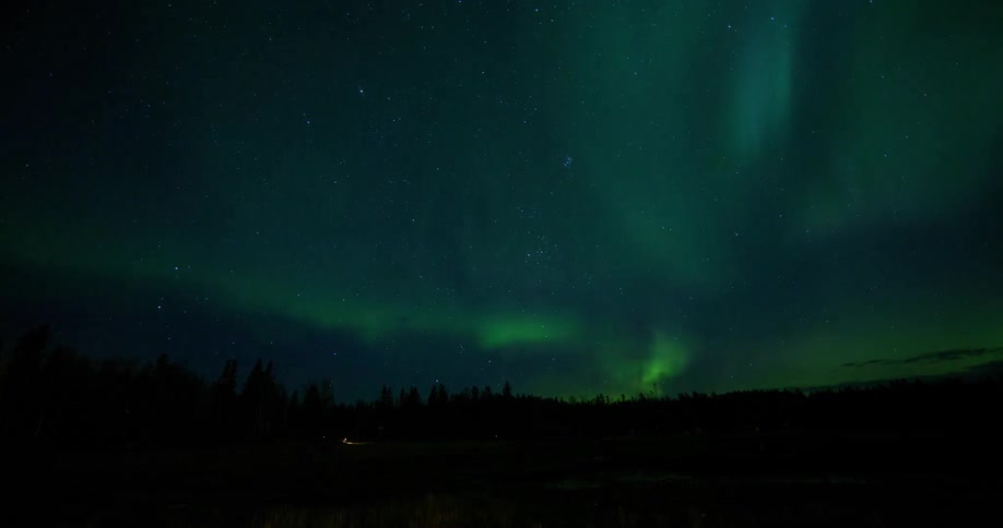 Aurora borealis in the night sky