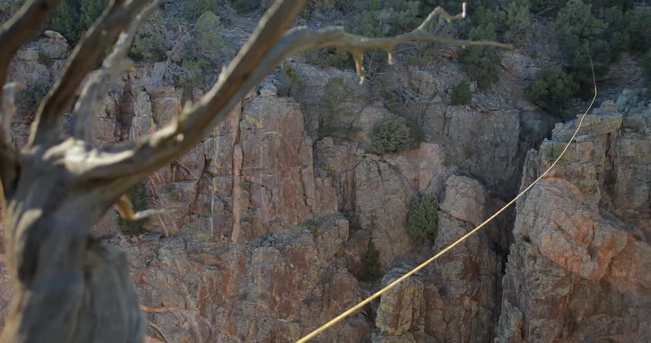 A tightrope shaking over a canyon
