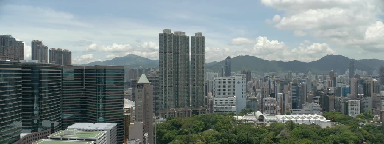 Aerial view of the citys downtown skyline at day