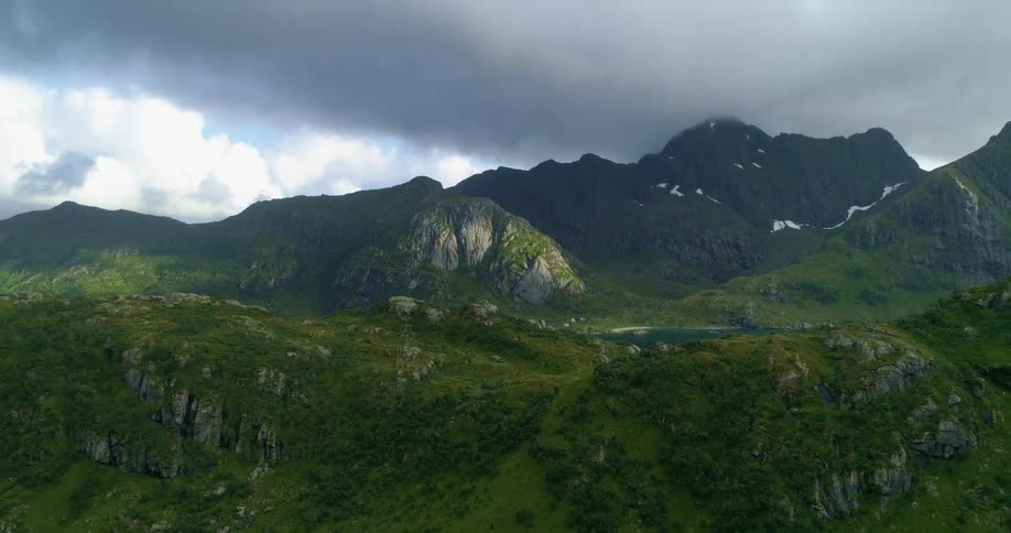 Aerial view of mountains are displayed