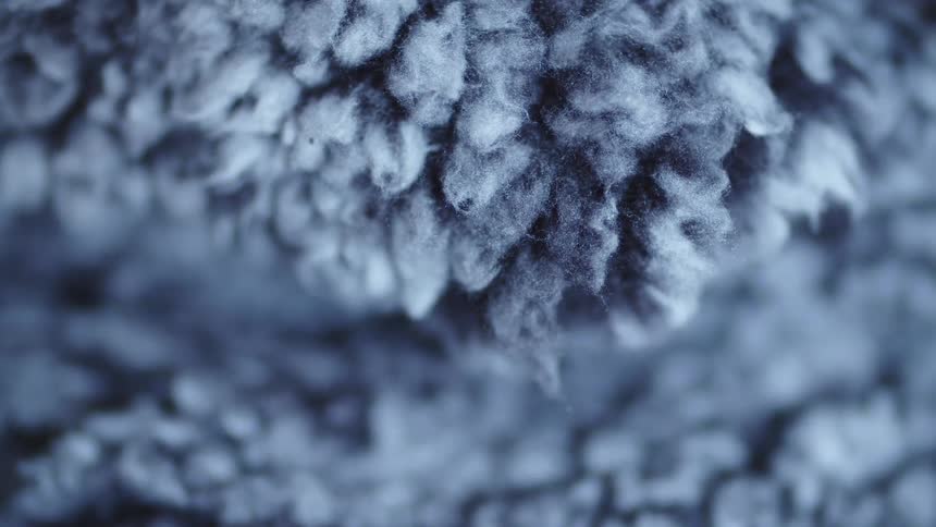 Blue and greyish fluffy textured fabric