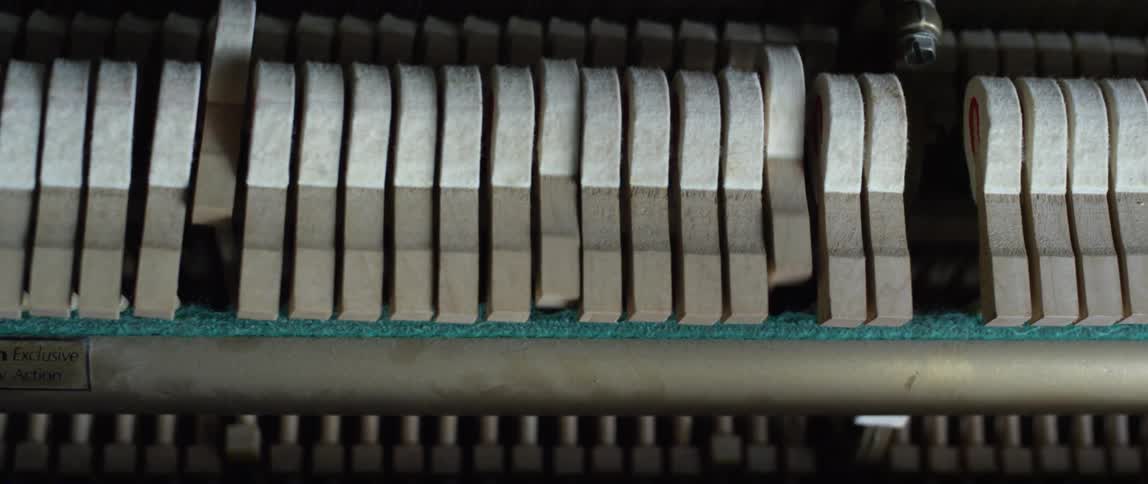 Keys on the inside of a piano