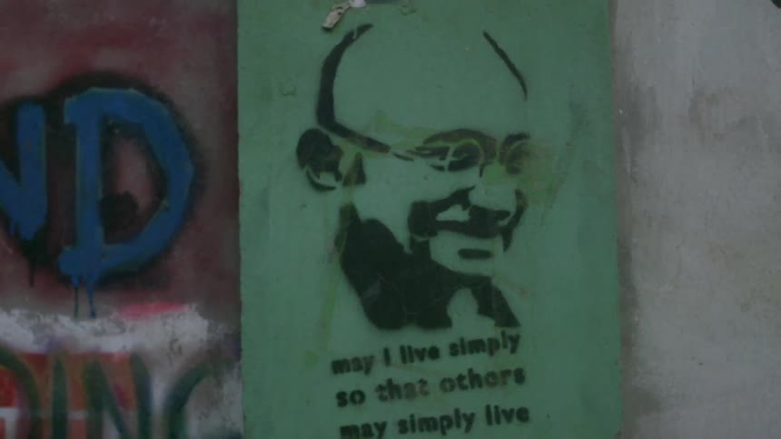Close up of graffiti on a wall