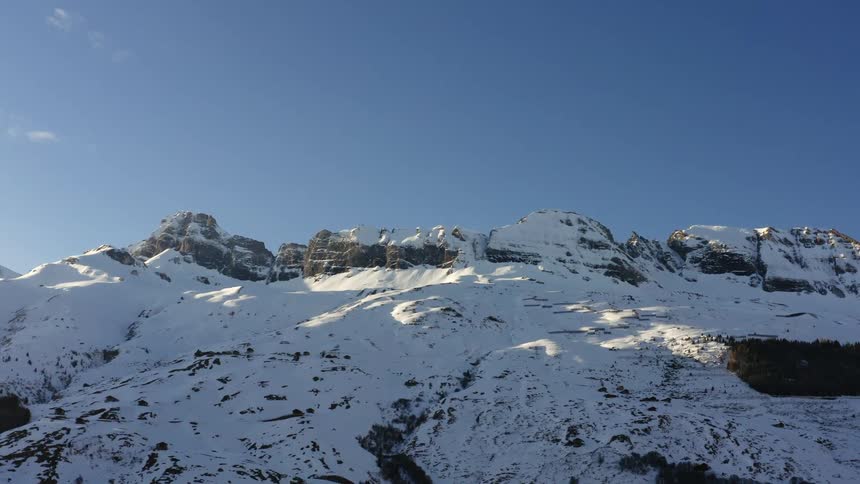 Snow is covering the mountain range