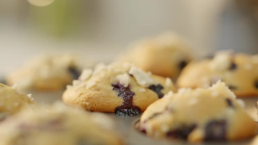 A tray of fresh baked muffins