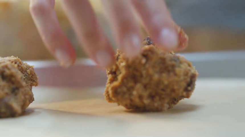 A person is baking some cookies