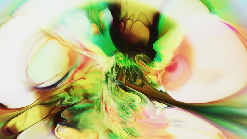 Digital paint mixes and blends to form a colorful pattern