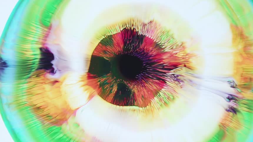 Multicolored liquid splash expanding outwards