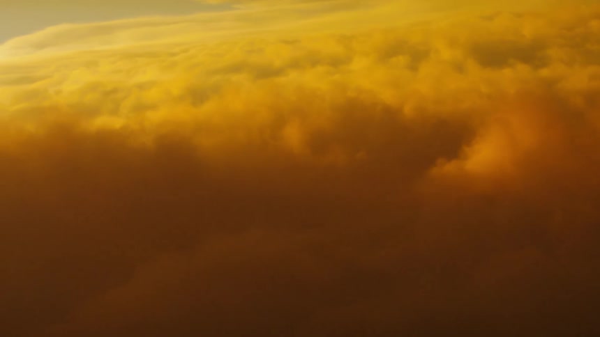 Time lapse of awesome and dreamy sunset clouds moving passing from left to right in this golden hour storm beauty moment after the storm