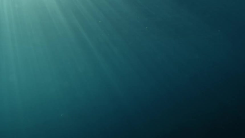 The sun is shining into the water