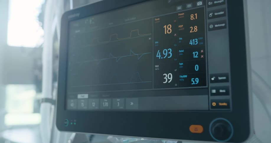 Medical equipment in a hospital room