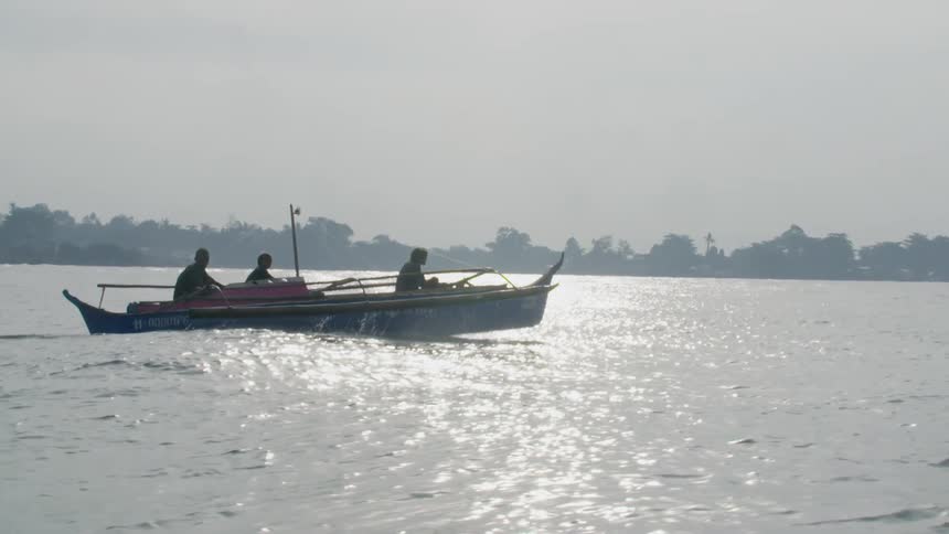 A traditional boat sailing in the sea