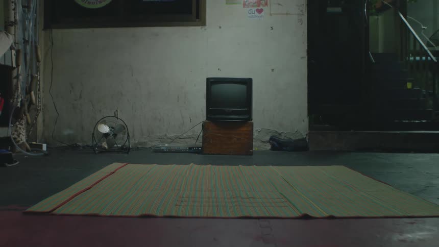 A television in shuts off in a room