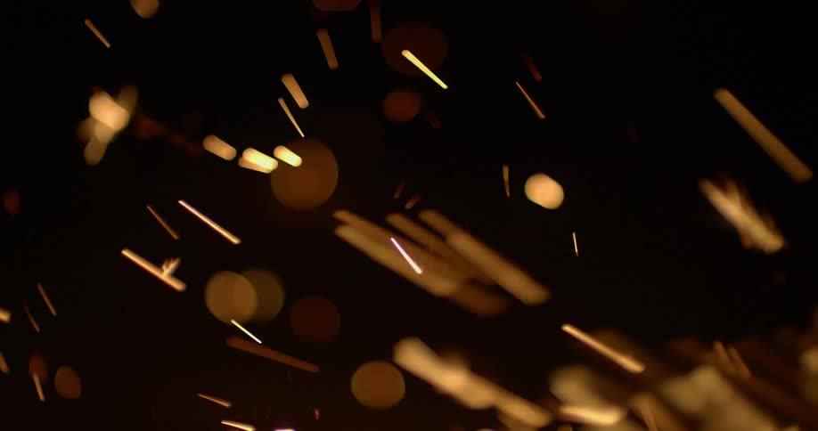 Orange sparks are moving outdoors