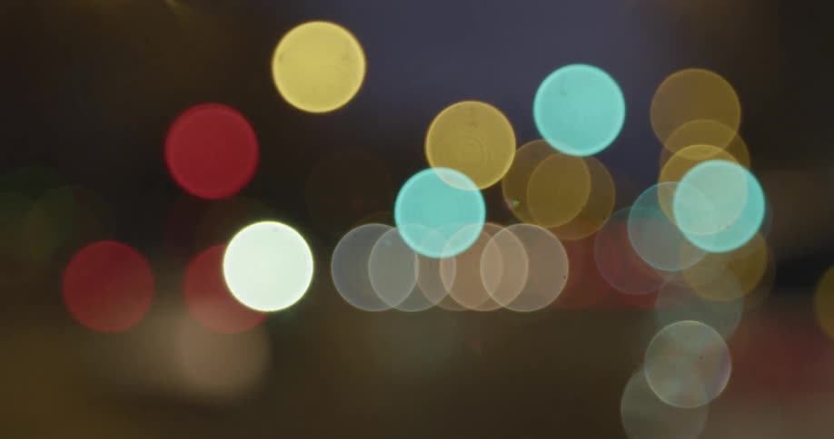 Blurry circle lights from traffic and the city