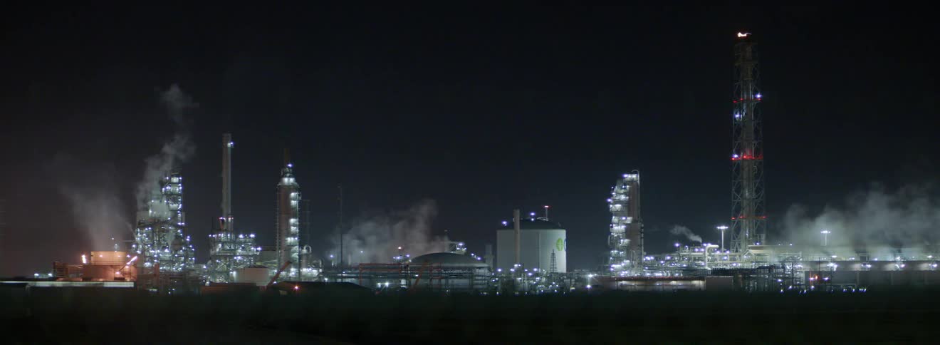 A city skyline is displayedat night
