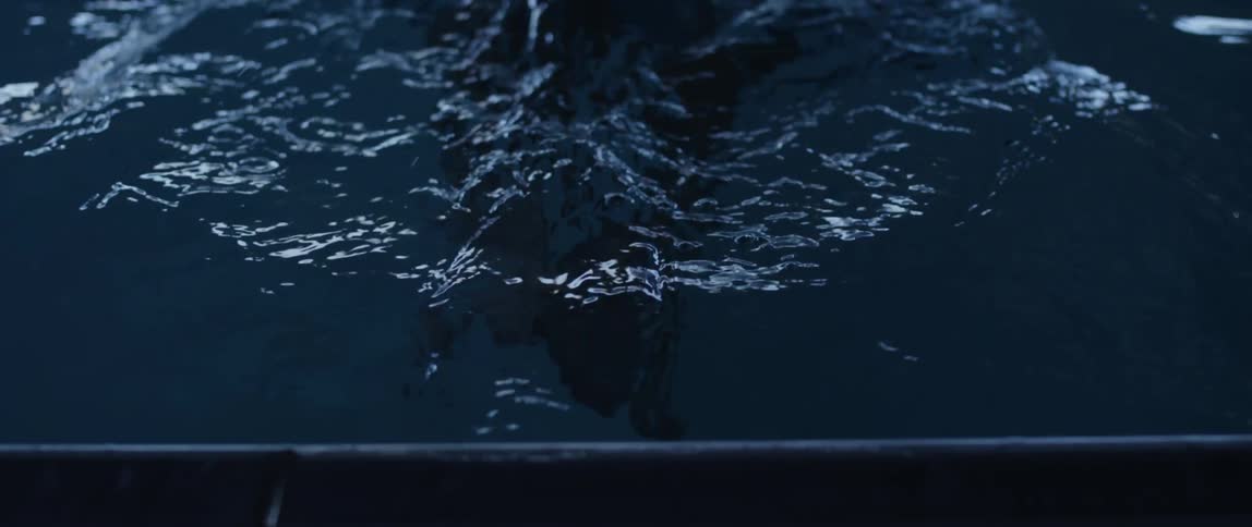A man is swimming in a pool