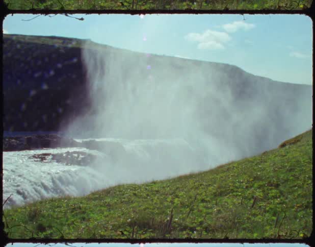 Gullfoss waterfall located in the canyon of the hvt river in southwest iceland