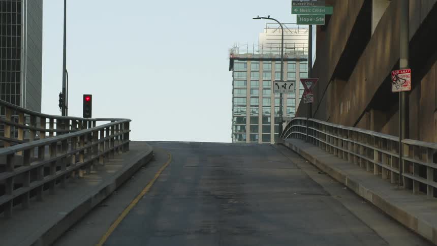 An empty street in a city