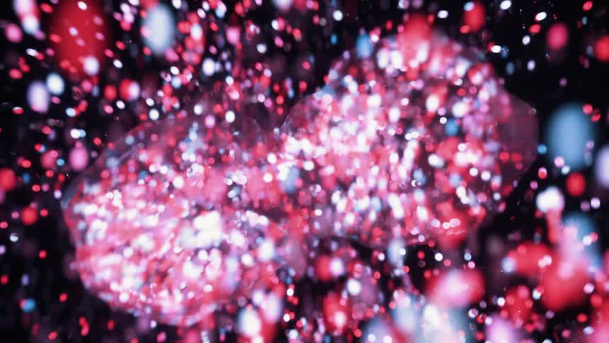 Particles forming into cells in a chemical sea
