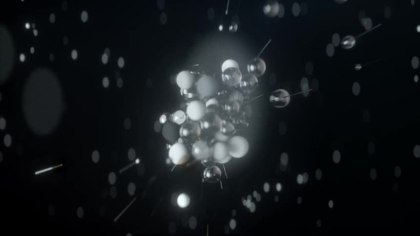 Atoms swarming together into a molecule underwater