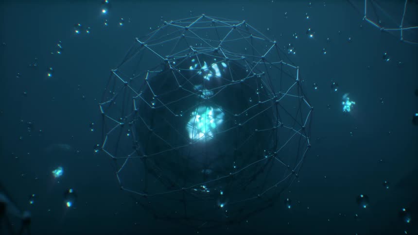 Large complex molecules are floating in a chemical sea