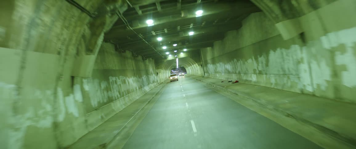 Cars driving through a tunnel