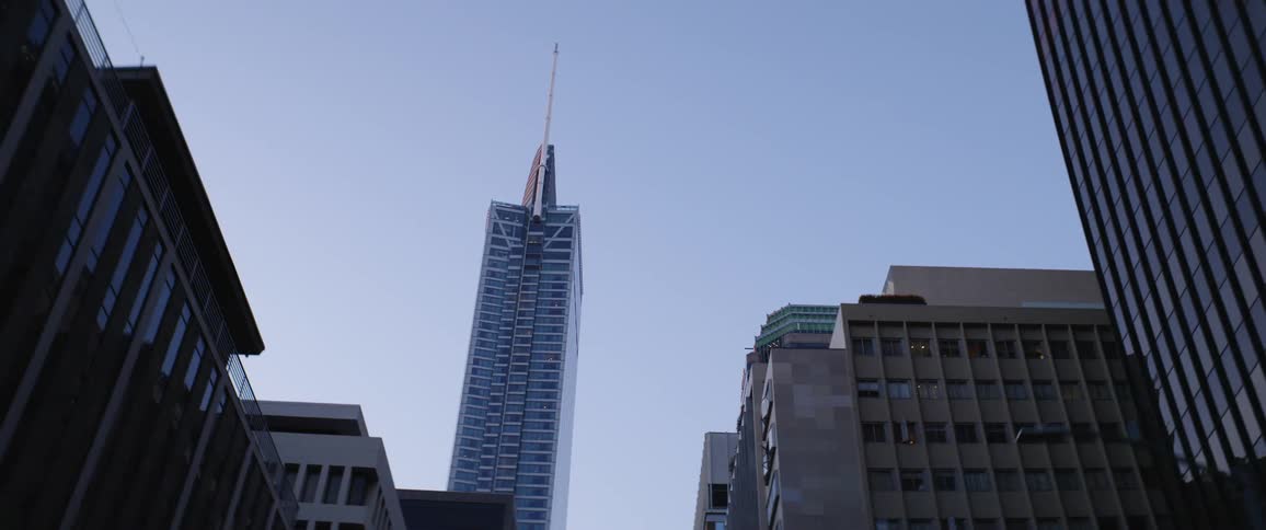 High rise buildings in a downtown area