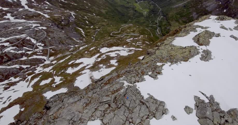 View from the edge of a tall mountain top