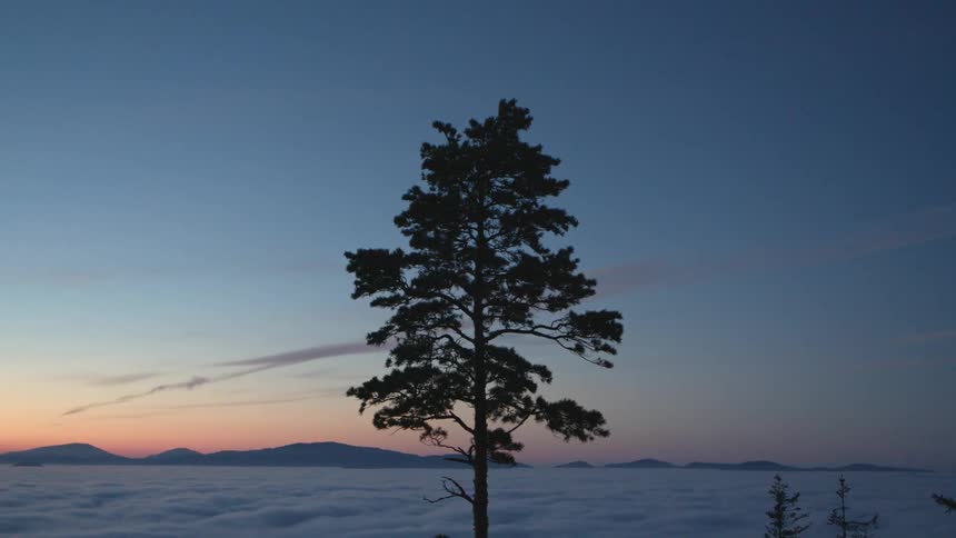 The sun is setting in an arctic area
