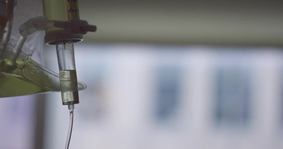 A close up of an iv drip