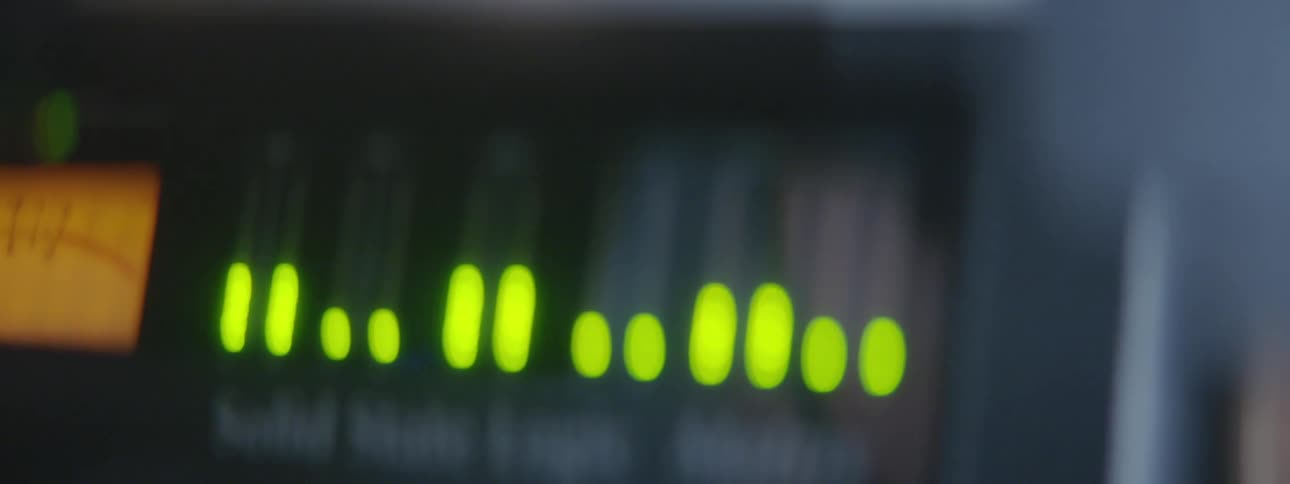 A display of green lights flickering