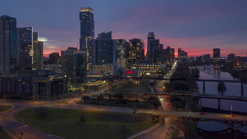 A time lapse of a city