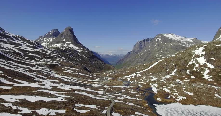 Snow covered mountains on a clear day