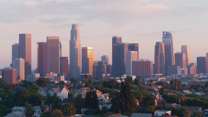 Aerial shot of city scape