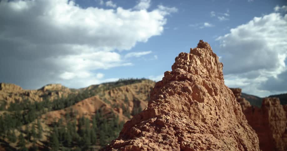 The peak at the top of a rock formation