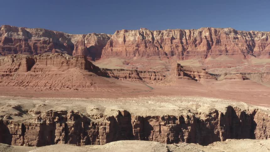 A landscape view of a large canyon