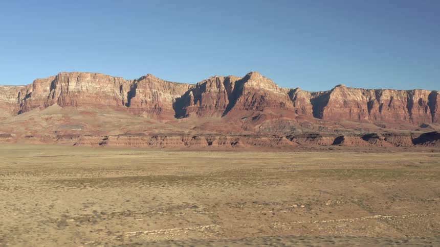 The long desert leads to the canyon ahead